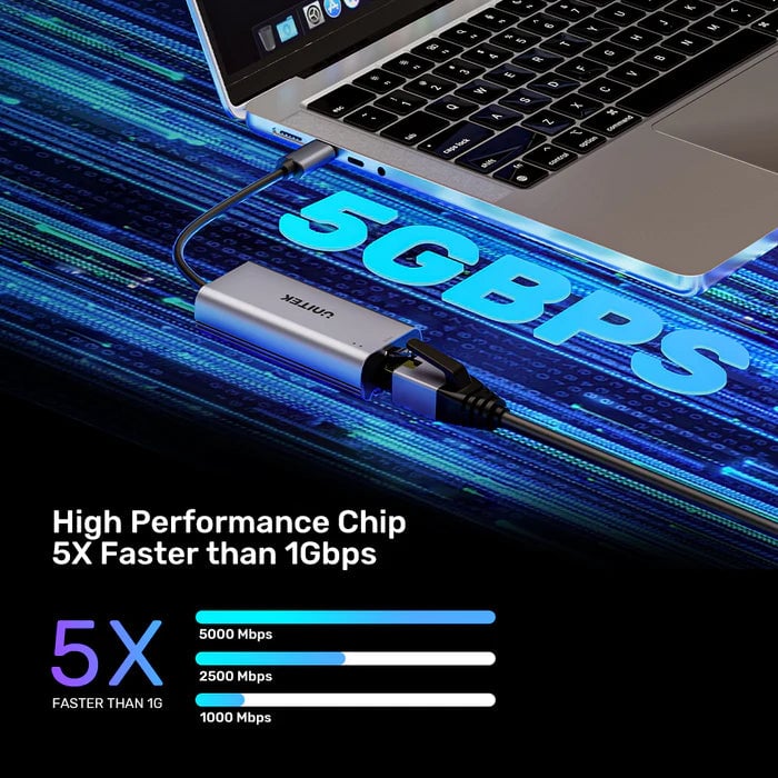 محول UNITEK USB-C إلى Ethernet 5 Gbps - 9