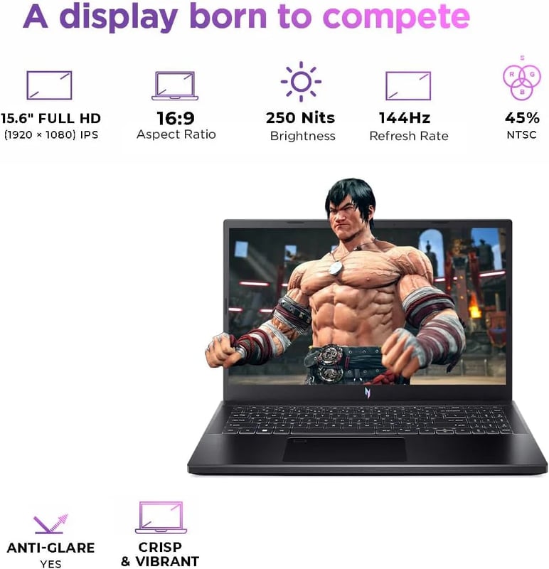 Acer Nitro V 15 ANV15-51-59RM - 15.6" FHD 165Hz - Intel Core i9-13900H - 16GB RAM -  512GB SSD -  NVIDIA RTX 5050  8GB - WIN 11 PRO K - 10