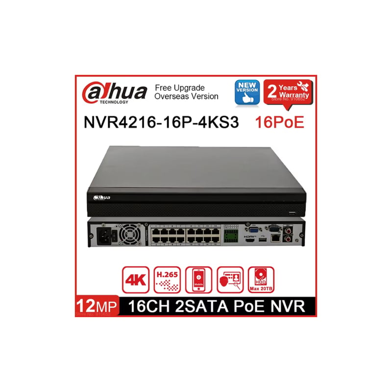 Dahua NVR5216-16P-EI2 16-Channel NVR System - 2