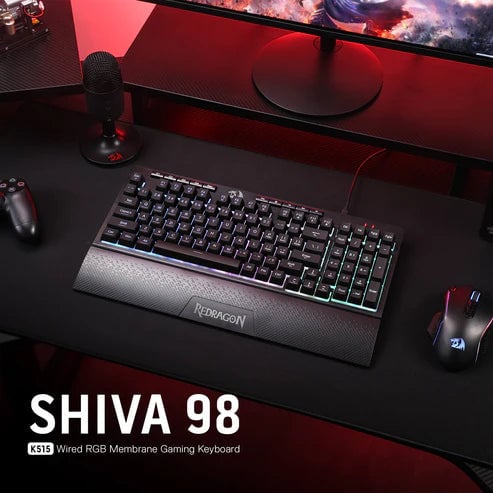 Redragon Shiva K515 RGB Pro Full-Size Membrane Wired Gaming Keyboard - 6