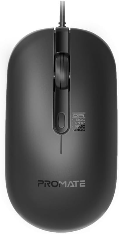 Promate Wired Mouse 2400DPI 4 Buttons Anti-Slip - 8