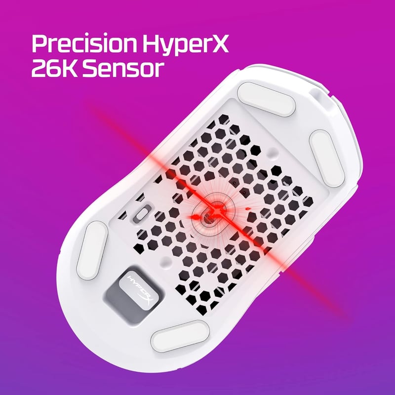 ماوس قيمنق HyperX Pulsefire Haste 2 وايرلس 26000 DPI أبيض - 11