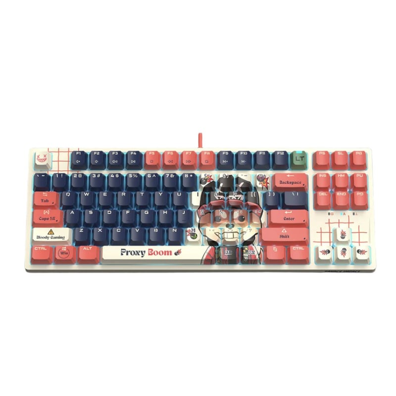 Bloody x Savage Impact AT87 Alpha Optical Switch Performance Keyboard - Adjustable Actuation Point, Gaming PBT Keycaps, Stealth Quiet Typing, TKL - Proxy Boom - 20