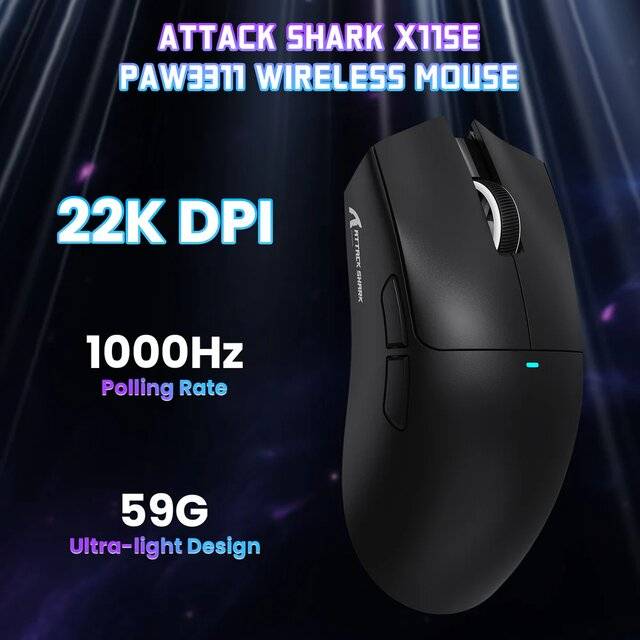 Attack Shark X11SE Wireless Gaming Mouse 22000 DPI - Black - 2