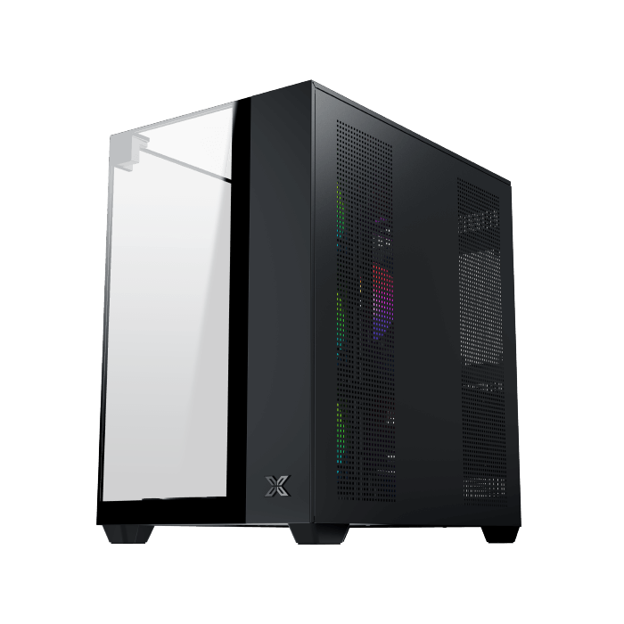XIGMATEK Aqua V Arctic Mid-Tower ATX Case Black Tempered Glass - 2