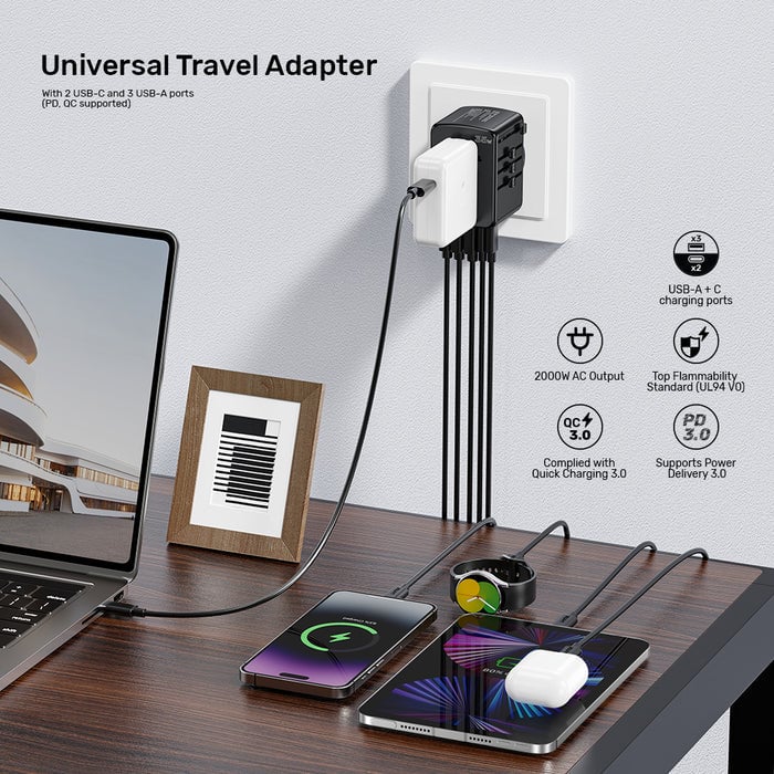 محول UNITEK P1121ABK01 أسود - 5