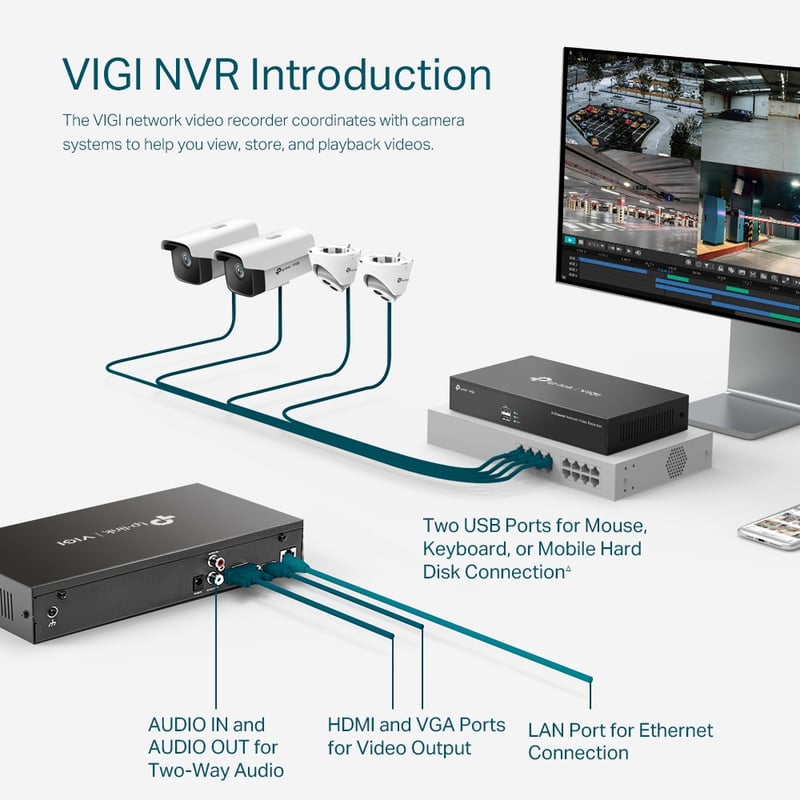 TP-Link VIGI NVR1008H 8-Channel PoE Network Video Recorder - 7
