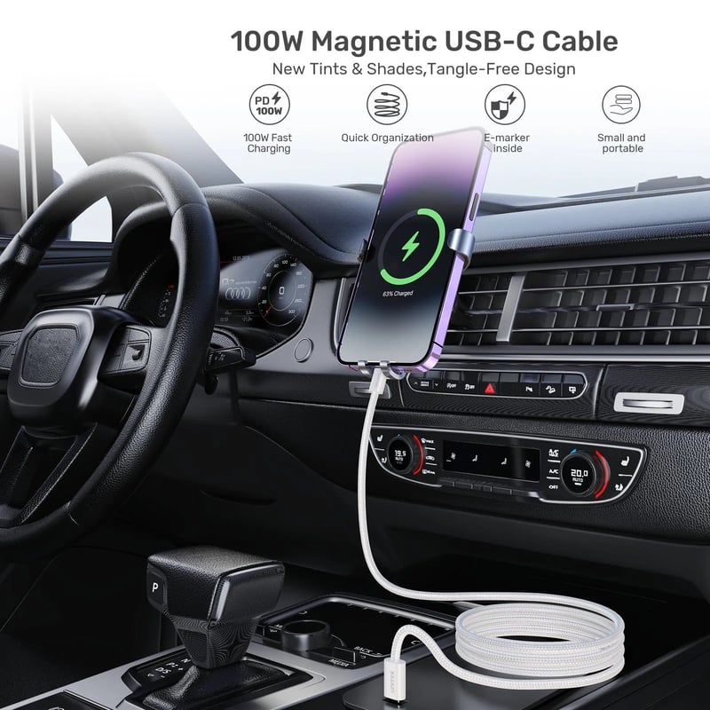 كيبل Unitek C14141A USB-C إلى USB-C 100W Magnetic 1m - 9