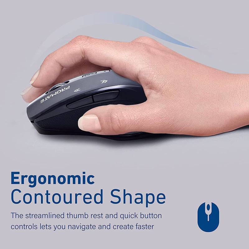 ماوس Promate Cursor EZGrip 1600 DPI لاسلكي أسود - 2