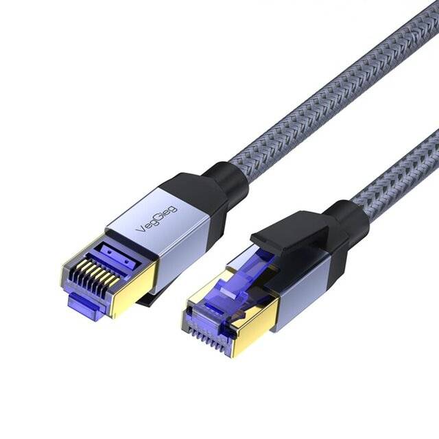 كيبل VegGieg Cat8 Ethernet 40G SFTP 2m رمادي - 2