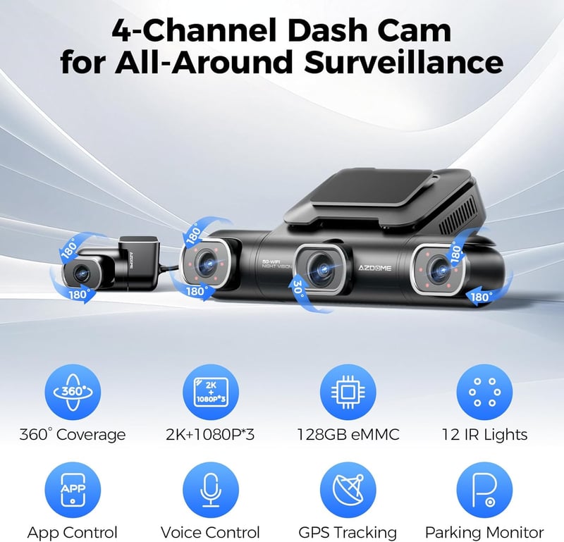 داش كام AZDOME M660 4-CH 2K - 9
