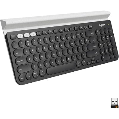 كيبورد Logitech K780 كامل الحجم وضع مزدوج لاسلكي رمادي - 6