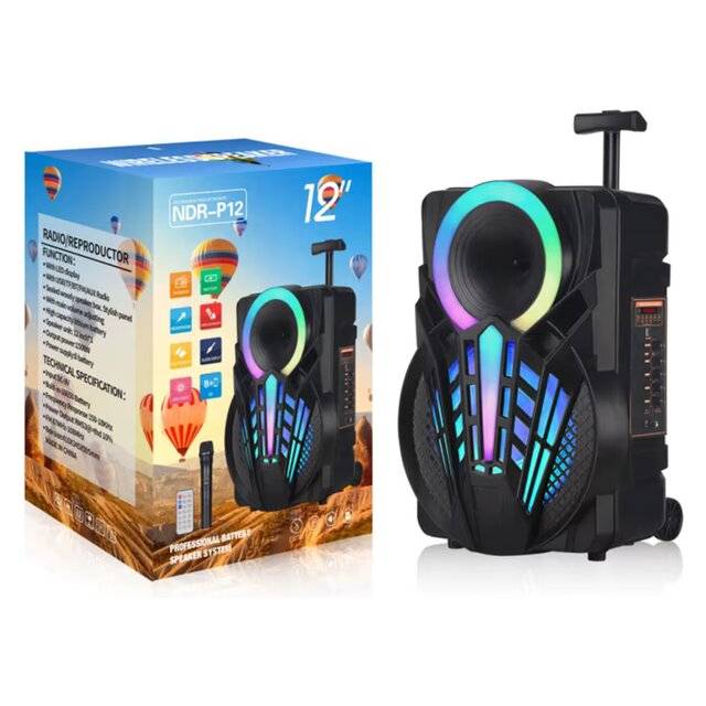 NDR P12 12" Wireless Bluetooth Karaoke Speaker RGB - 3
