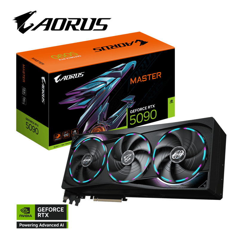 كارت شاشة Gigabyte AORUS GeForce RTX 5090 32GB GDDR7 Master - 12