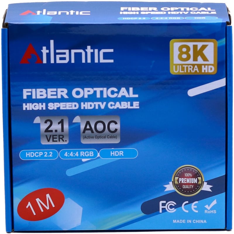 كيبل Atlantic HDMI 8K Ultra HD Fiber Optic 5m - 4