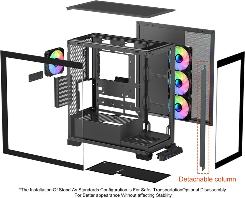 SAMA NEVIEW 4503 Mid-Tower ATX Case Dual Tempered Glass - 5