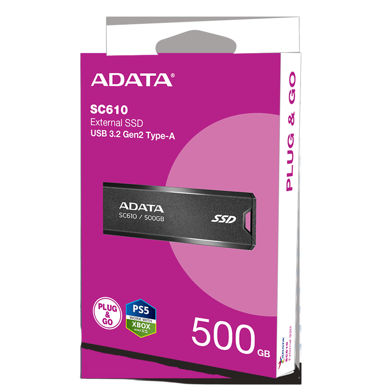 SSD ADATA SC610 500GB USB 3.2 Gen2 خارجي - 9