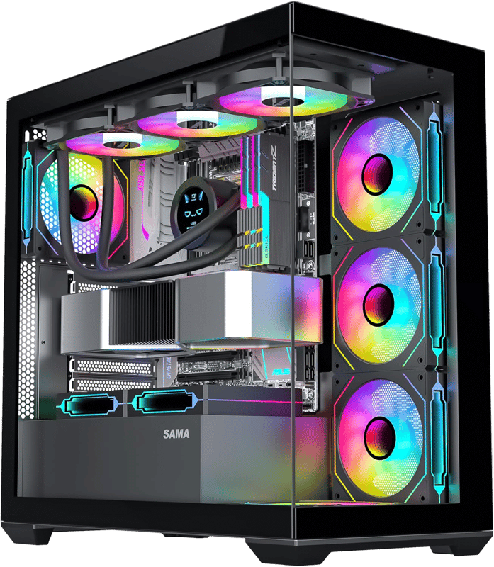 كيس SAMA SV01 Mid-Tower ATX أسود زجاج مقسى - 10