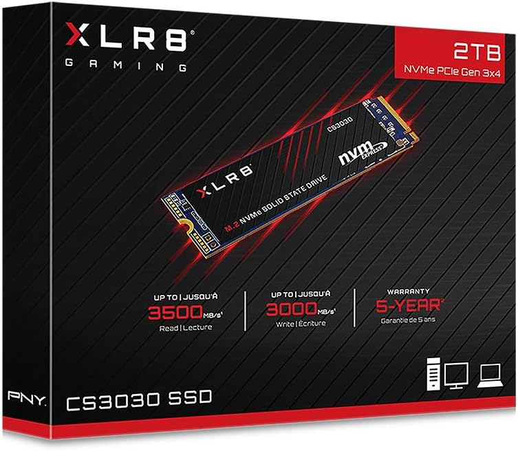 PNY XLR8 CS3030 1TB NVMe M.2 PCIe 3.0 Internal SSD - 10