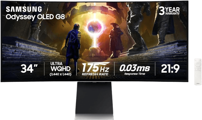 Samsung Odyssey OLED G8 34" 3440x1440 175Hz QD-OLED Gaming Monitor - 2