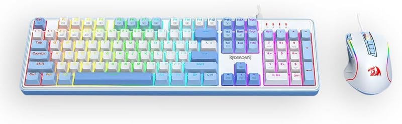 Redragon S139 White Full Size RGB Mechanical Perfect Gaming Combo - 1
