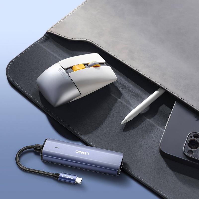 محول USB LDNIO DS-124C USB-C 3.0 مع USB-A و RJ45 Ethernet - 5