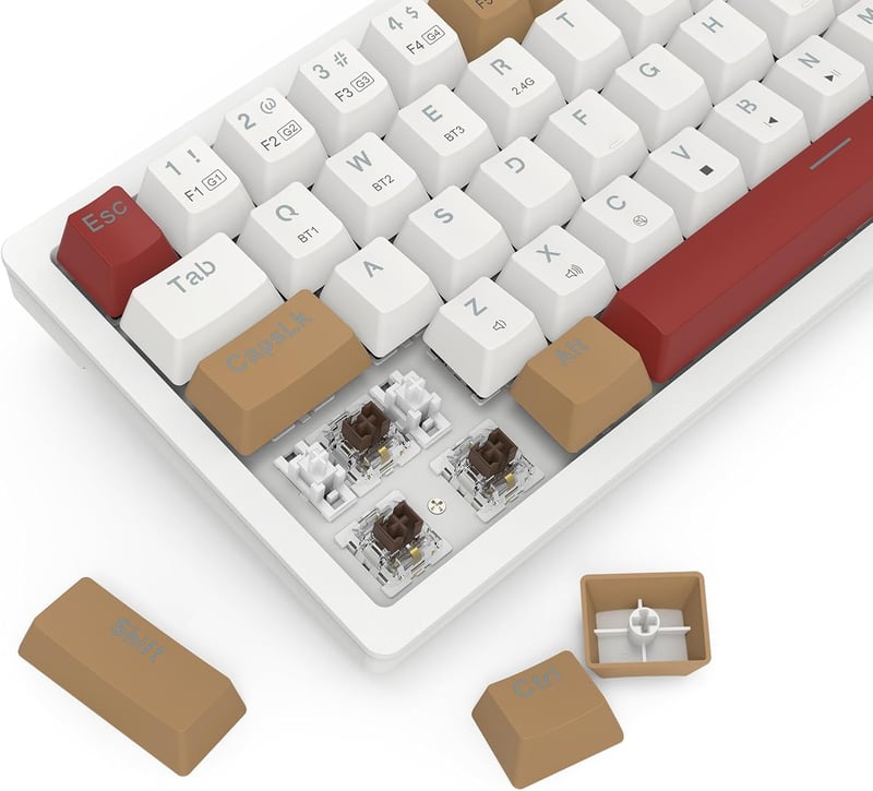 Redragon K677 WLR-RGB-PRO 60% Mechanical Brown Keyboard Dual-Mode - 5