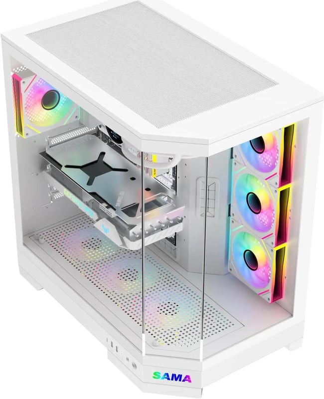 SAMA Neview 3021 Full-Tower ATX Case White Tempered Glass - 9