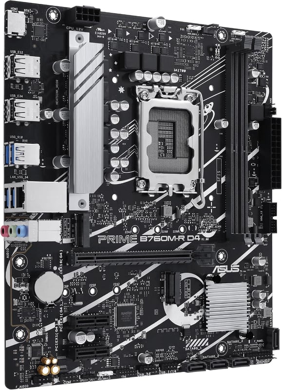 ASUS PRIME B760M-R D4 Intel LGA 1700 DDR4 Micro-ATX Motherboard - 3
