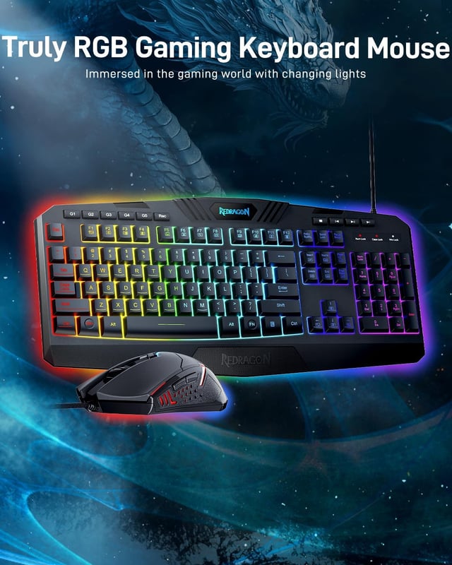 Redragon S101-BA-3 Keyboard and Mouse Combo Wired Black - 3