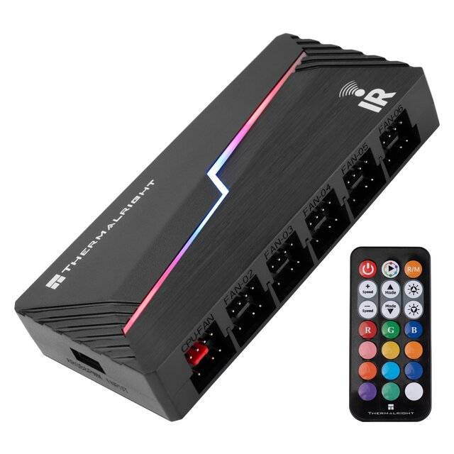 اكسسوار ذكي Thermalright ARGB Fan Hub X12 IR حراري أسود - 1