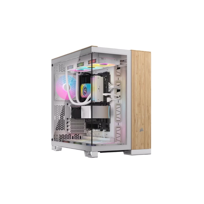 كيس Corsair 6500X Mid-Tower زجاج مقسى RGB خشب الخيزران - 1