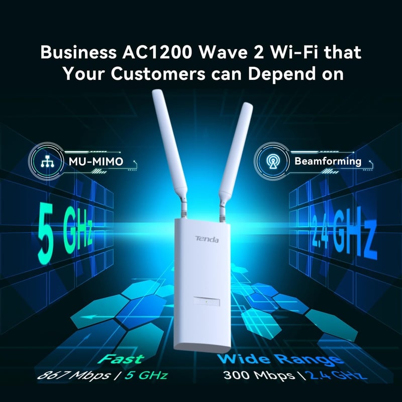 Tenda OAP1200 AC1200 Gigabit Dual Band Outdoor Access Point - 7