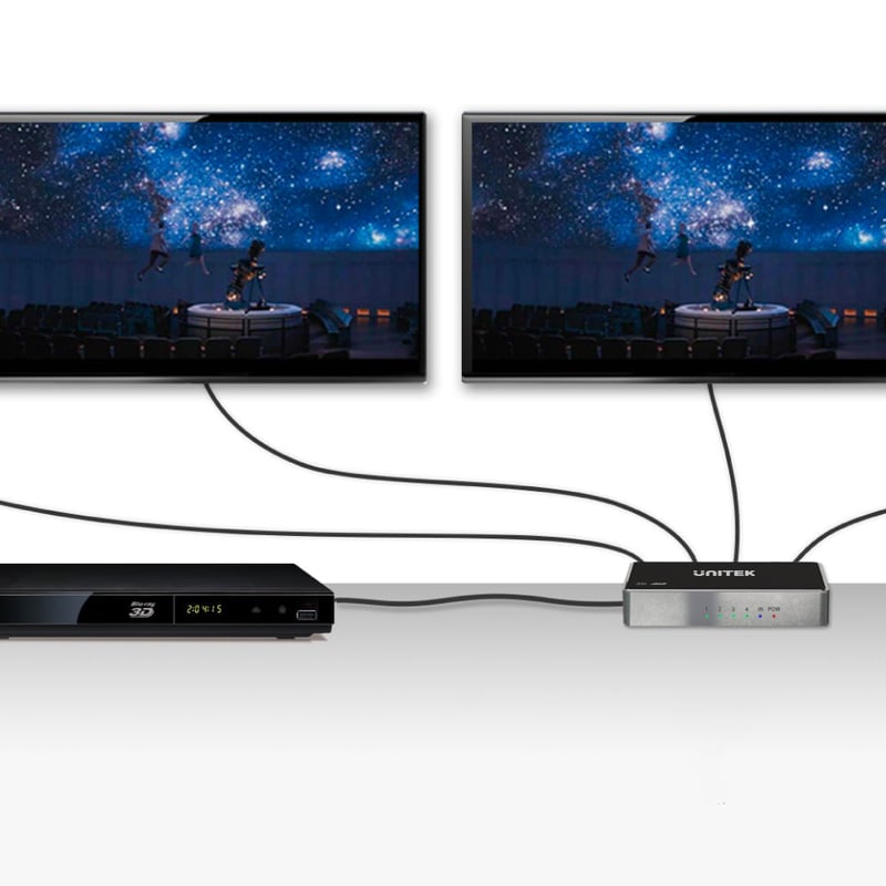 UNITEK HDMI Splitter 1 In-to-4 Out 4K Adapter - 6