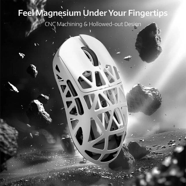 Attack Shark R2 Wireless Gaming Mouse White 42000 DPI - 3