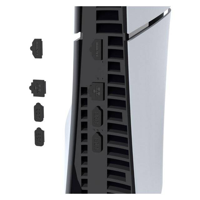 Ipega PS5 Slim 8-in-1 Dust Cover & Plug Kit Black - 3