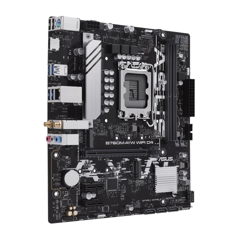 ASUS B760M-AYW WIFI D4 LGA 1700 Micro-ATX Motherboard DDR4 Wi-Fi 6 - 3