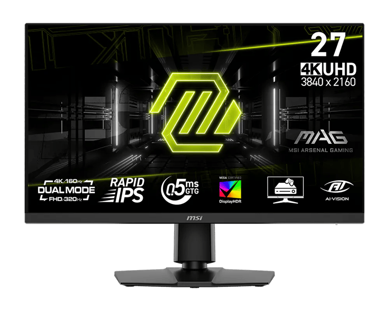 MSI MAG 272URDF E16 27" Dual-Mode 4K 160Hz / FHD 320Hz 0.5ms Rapid IPS Gaming Monitor (Type-C / HDMI 2.1) - 1