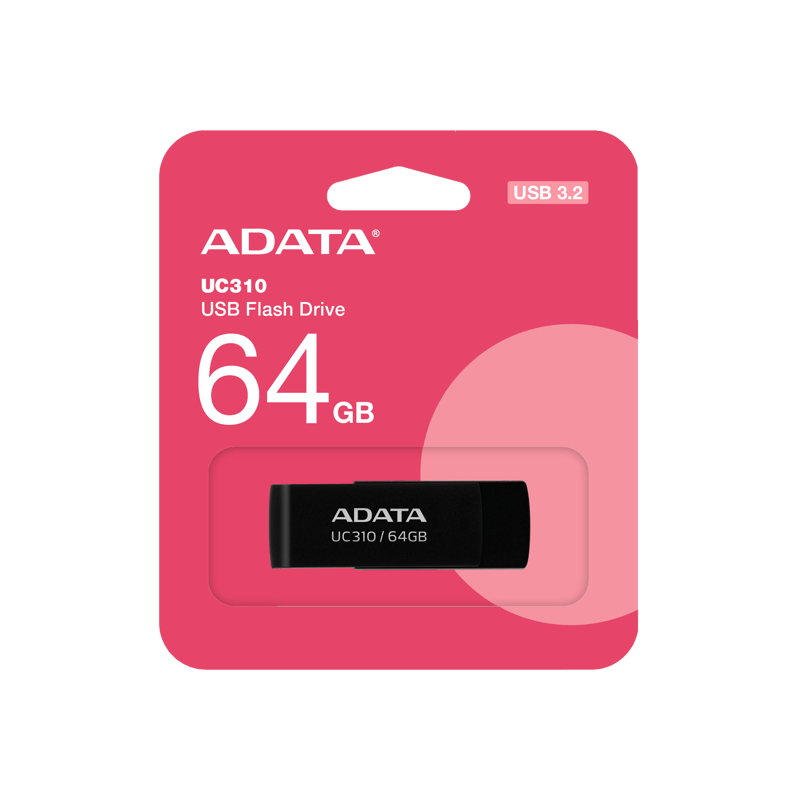 فلاش ADATA UC310 64GB USB 3.2 Gen1 Capless Swivel أبيض - 9