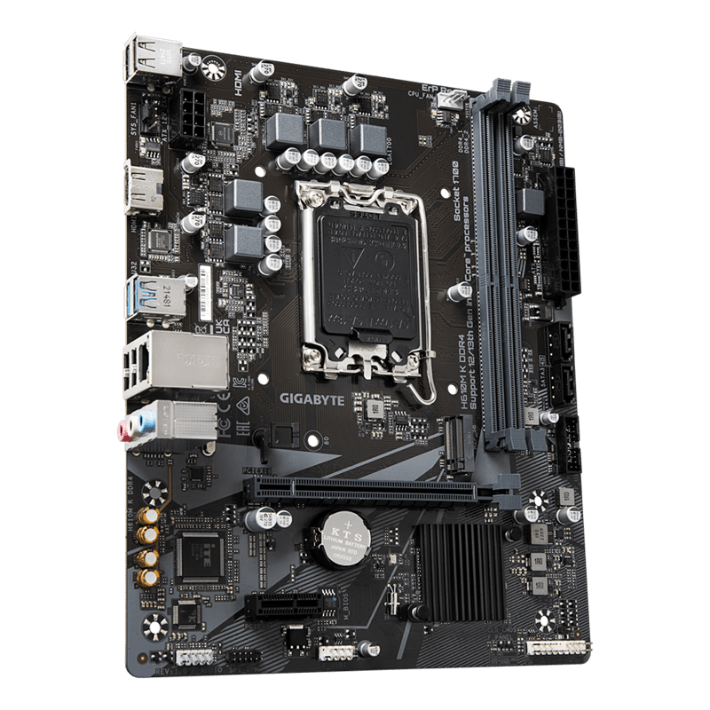 Gigabyte H610M-K H610 LGA1700 Micro-ATX DDR4 Motherboard - 6