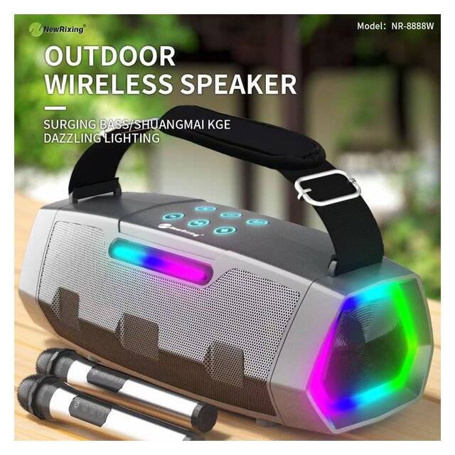 NewRixing 8888W Wireless Karaoke Speaker RGB - 3