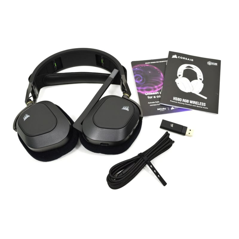 سماعات Corsair HS80 RGB Dual-Mode Spatial Audio أسود - 3
