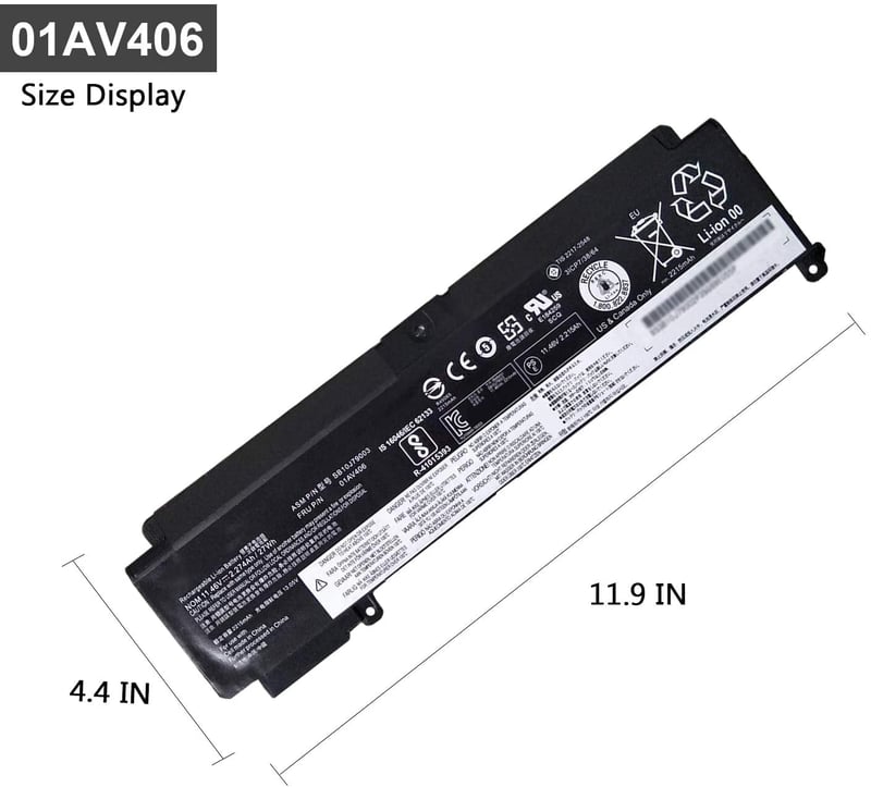 Zoom Laptop Battery for Lenovo ThinkPad T460s T470s - 4