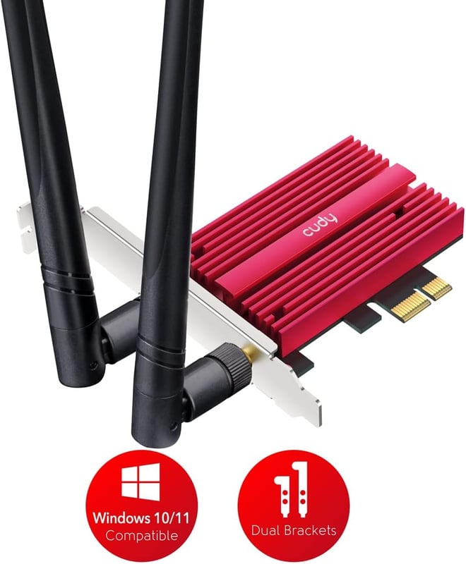 راوتر Cudy WE3000S AX5400 Wi-Fi 6E Tri-Band PCIe Bluetooth 5.3 - 6