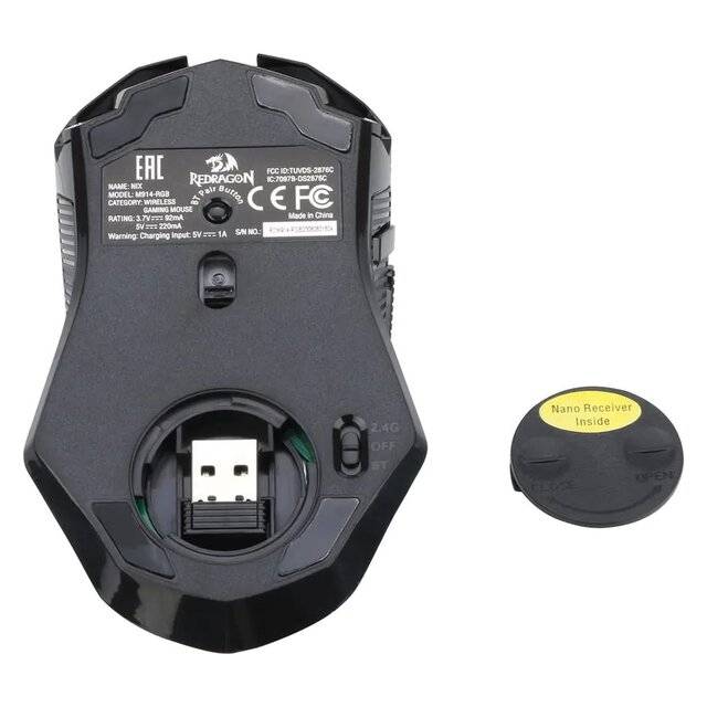 ماوس Redragon Nix M914 12000 DPI لاسلكي RGB أسود - 4