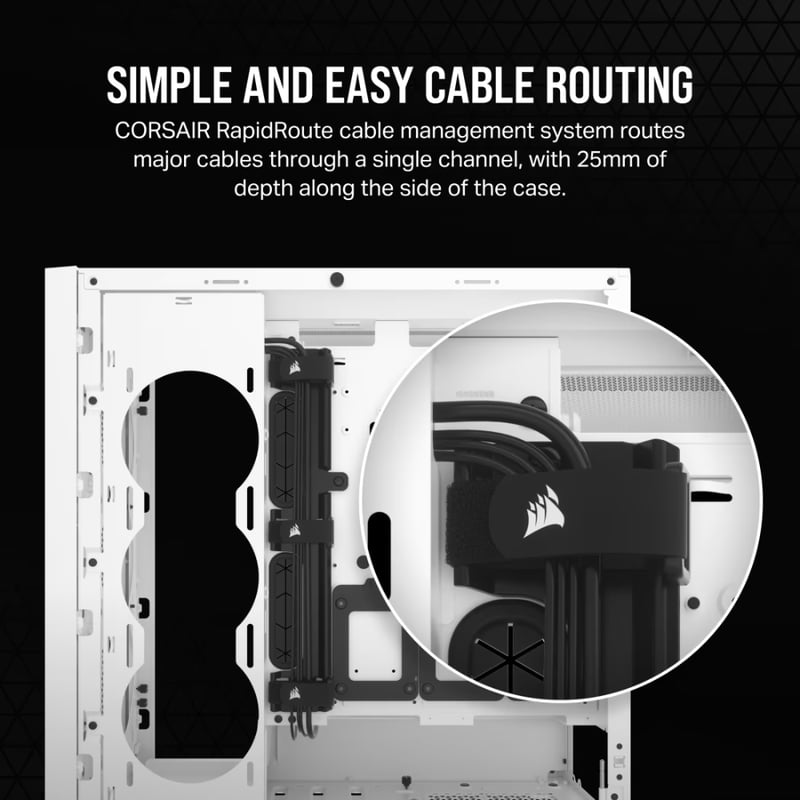 كيس Corsair 5000D Airflow Core Mid-Tower أبيض زجاج مقسى - 7