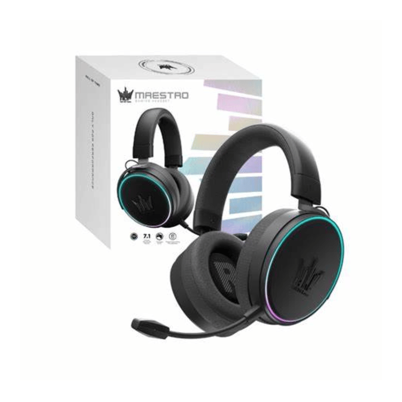 سماعات GALAX HOF Maestro H1 7.1 Surround RGB USB للألعاب أسود مطفي - 1