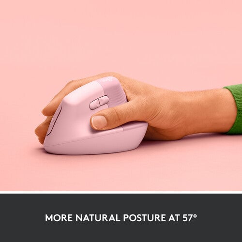 ماوس Logitech Lift Vertical Ergonomic 4000 DPI لاسلكي وردي - 13