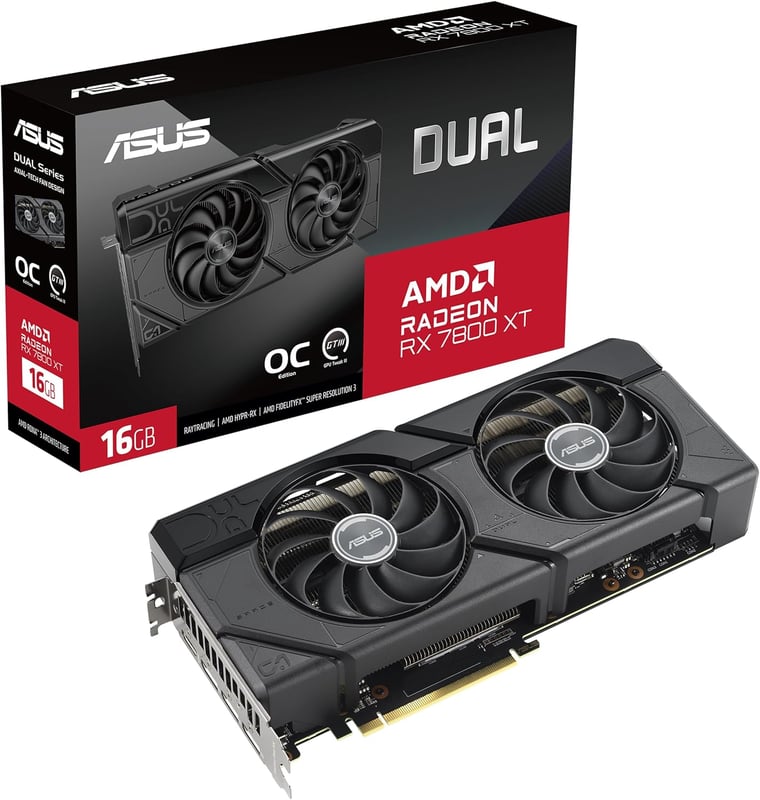 ASUS Dual Radeon RX 7800 XT 16GB GDDR6 OC Edition - 12
