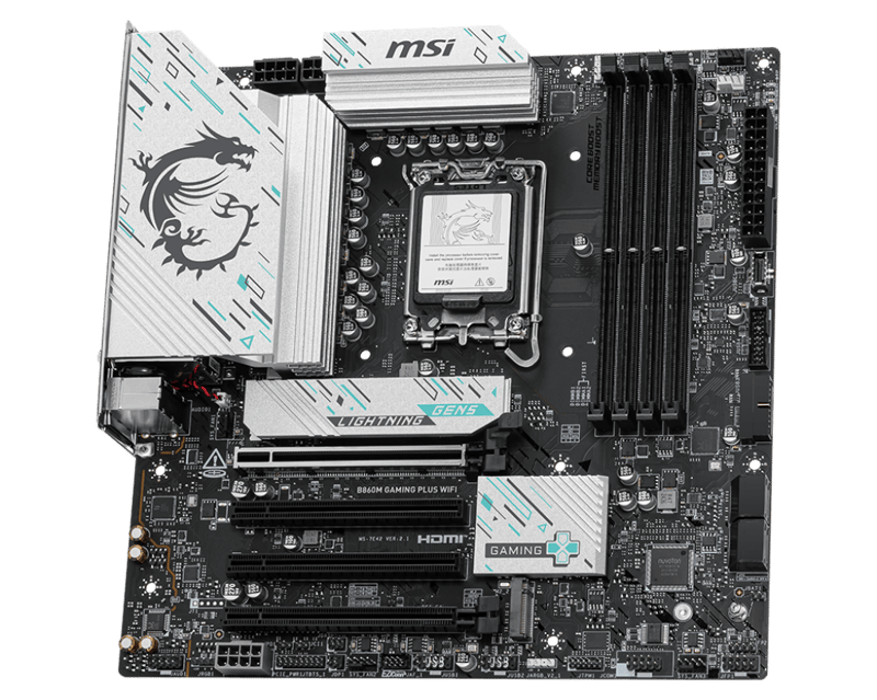MSI Gaming Plus B860 Micro-ATX Motherboard LGA1851 DDR5 - 5